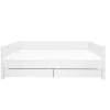 FLEXA WHITE Enkeltseng 90x200 cm m. baggavl incl. 2 udtræksskuffer - Hvid