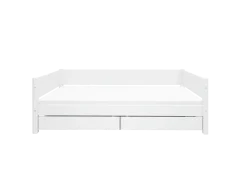 FLEXA WHITE Enkeltseng 90x200 cm m. baggavl incl. 2 udtræksskuffer - Hvid