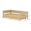 FLEXA WHITE Enkeltseng 90x200 cm m. baggavl incl. 2 udtræksskuffer - Sand