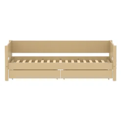 FLEXA WHITE Enkeltseng 90x200 cm m. baggavl incl. 2 udtræksskuffer - Sand