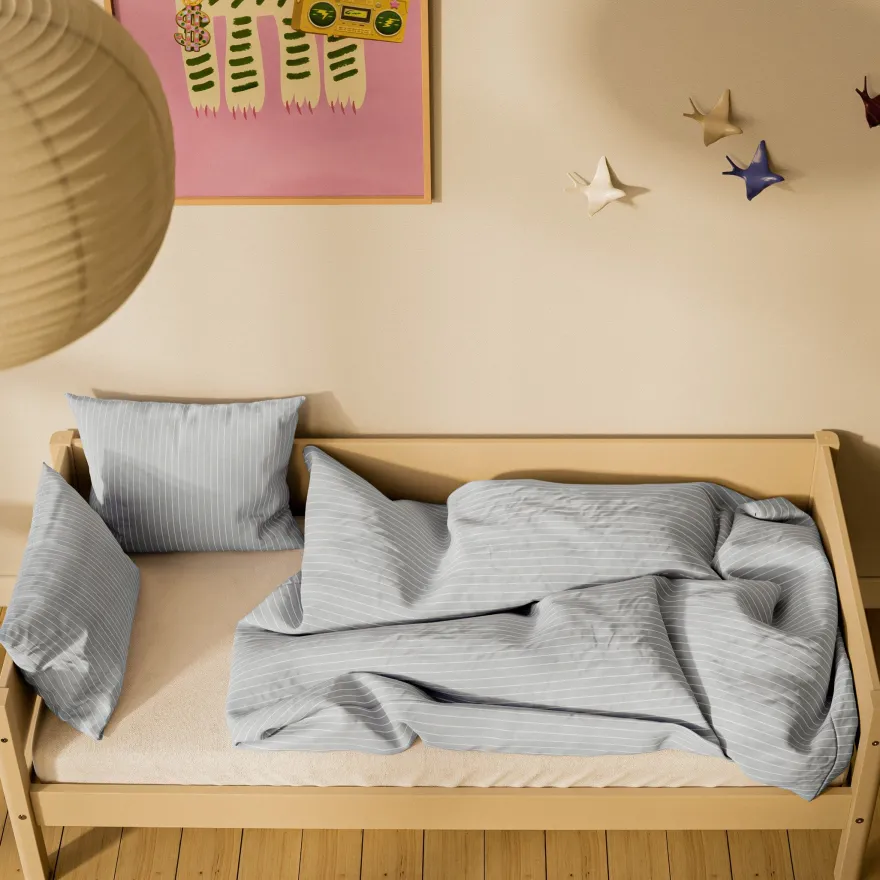 FLEXA WHITE Enkeltseng 90x200 cm m. baggavl - Sand