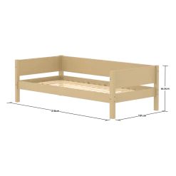 FLEXA WHITE Enkeltseng 90x200 cm m. baggavl - Sand