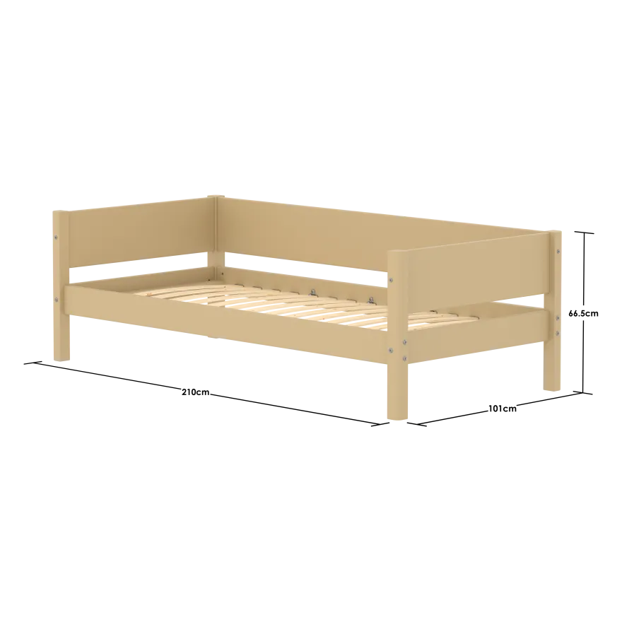FLEXA WHITE Enkeltseng 90x200 cm m. baggavl - Sand