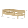 FLEXA WHITE Enkeltseng 90x200 cm m. crossbar sengehest - Sand