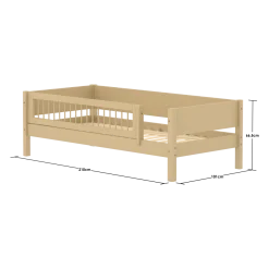 FLEXA WHITE Enkeltseng 90x200 cm m. crossbar sengehest - Sand
