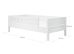 FLEXA WHITE Enkeltseng 90x200 cm m. dots sengehest - Hvid