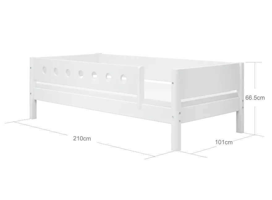 FLEXA WHITE Enkeltseng 90x200 cm m. dots sengehest - Hvid