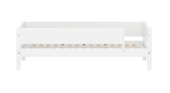 FLEXA WHITE Enkeltseng 90x200 cm m. grooves sengehest - Hvid