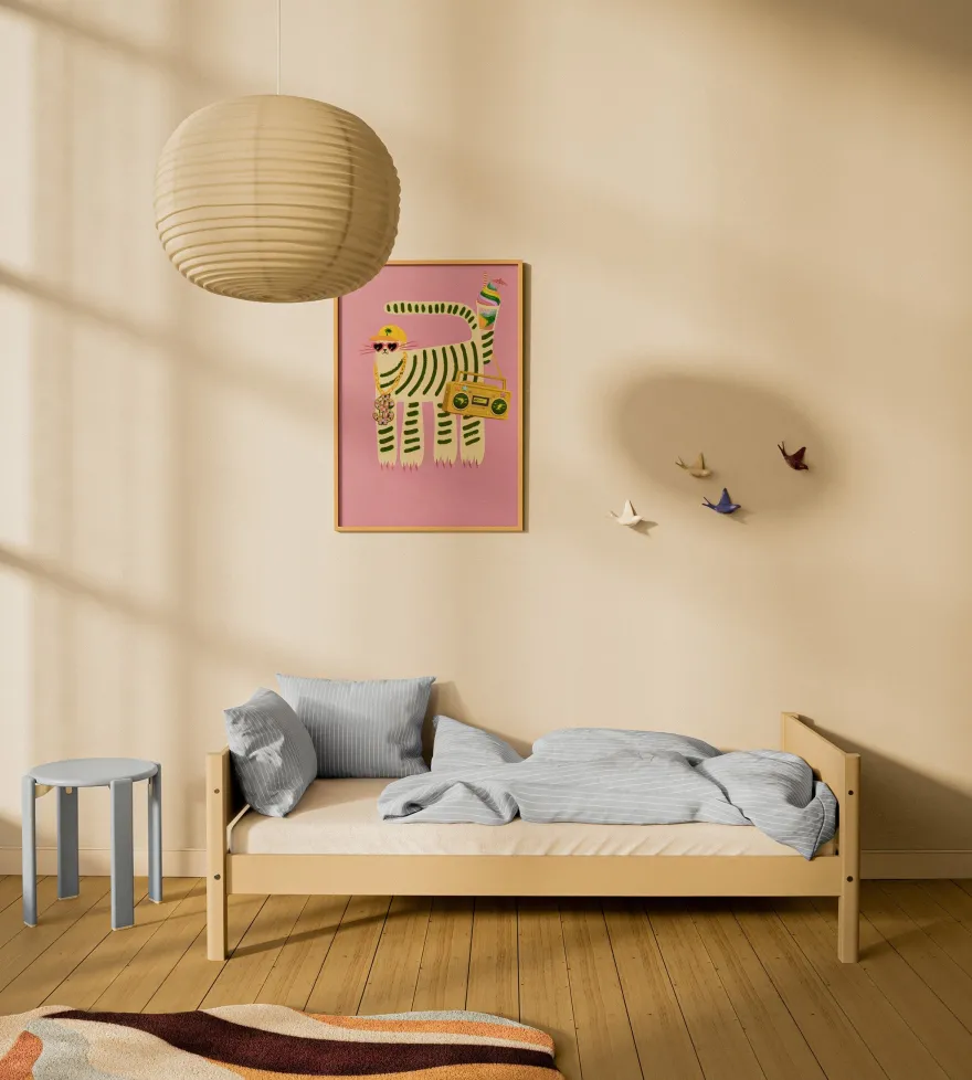 FLEXA WHITE Enkeltseng 90x200 cm - Sand