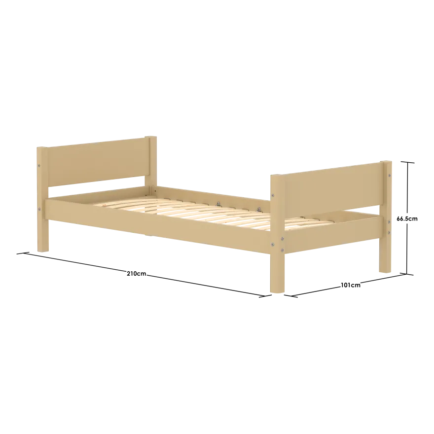 FLEXA WHITE Enkeltseng 90x200 cm - Sand