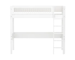 FLEXA WHITE Højseng 184 cm med stige og crossbar sengehest 90x200 cm- Hvid