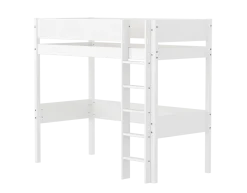 FLEXA WHITE Højseng 184 cm med stige og grooves sengehest 90x200 cm- Hvid