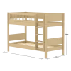 FLEXA WHITE Køjeseng 154 cm med stige og crossbar sengehest 90x200 cm- Sand