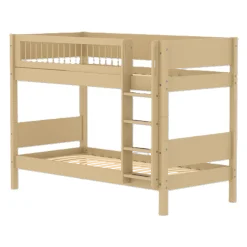 FLEXA WHITE Køjeseng 154 cm med stige og crossbar sengehest 90x200 cm- Sand