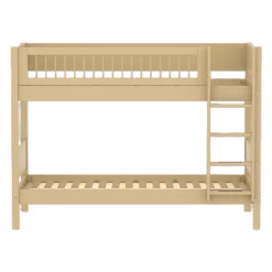 FLEXA WHITE Køjeseng 154 cm med stige og crossbar sengehest 90x200 cm- Sand