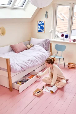FLEXA WHITE/NOR Udtræksseng og to skuffer til enkeltseng 90x200 cm - Hvid