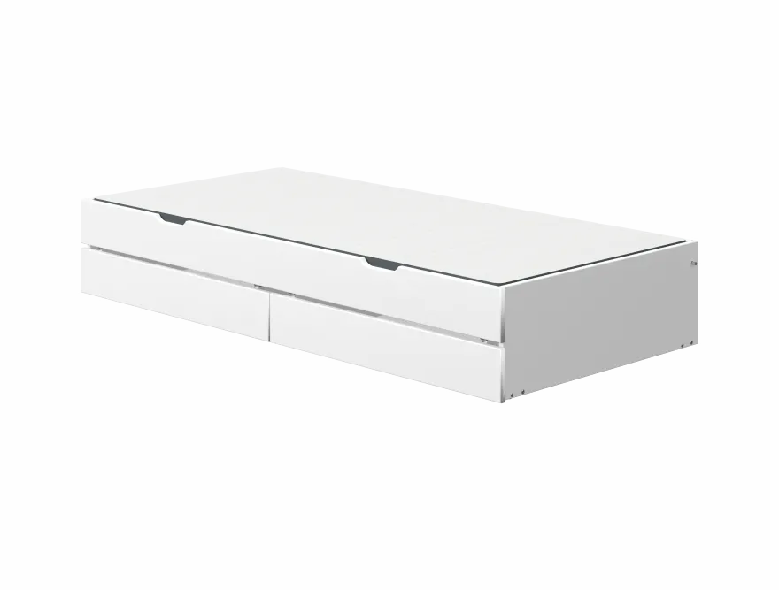 FLEXA WHITE/NOR Udtræksseng og to skuffer til enkeltseng 90x200 cm - Hvid