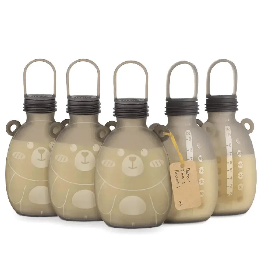 Haakaa Happii Bear Silikoneposer - 5 stk (260ml)