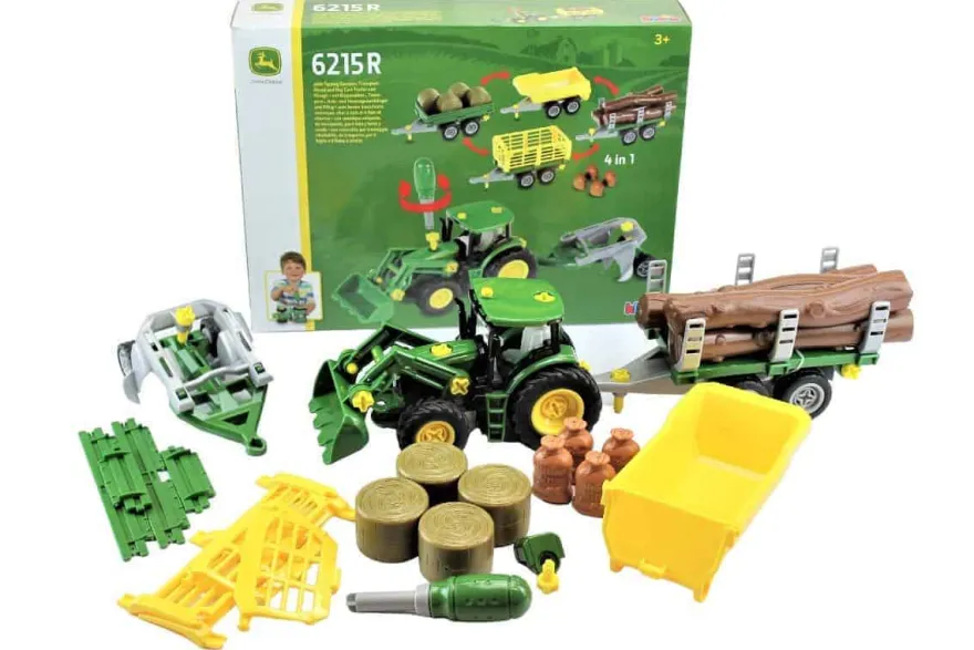John Deere Traktor m/frontlæsser & anhænger