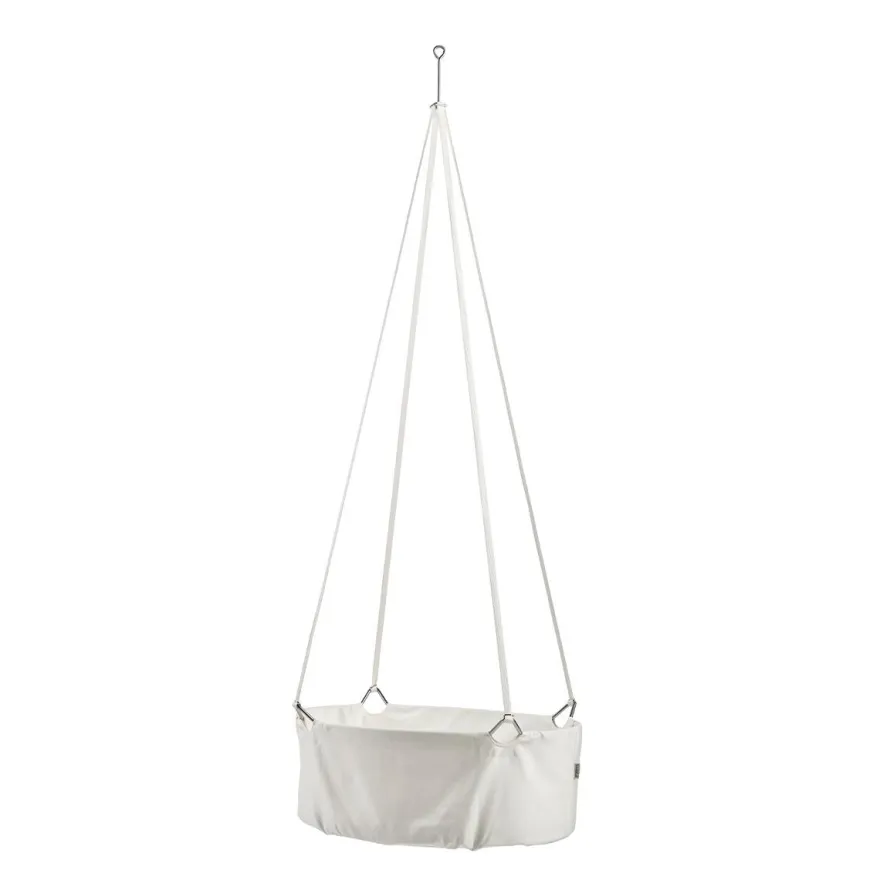 Leander Classic Vugge m madras og Stativ - Hvid