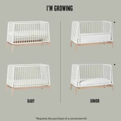 Leander Luna™ babyseng - 120x60 cm - grå eg
