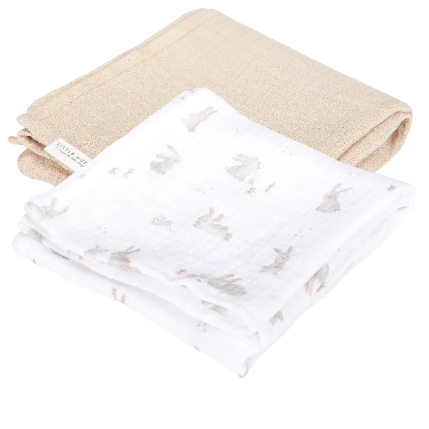 Little Dutch - Stofbleer 70x70 muslin - Baby Bunny / Beige