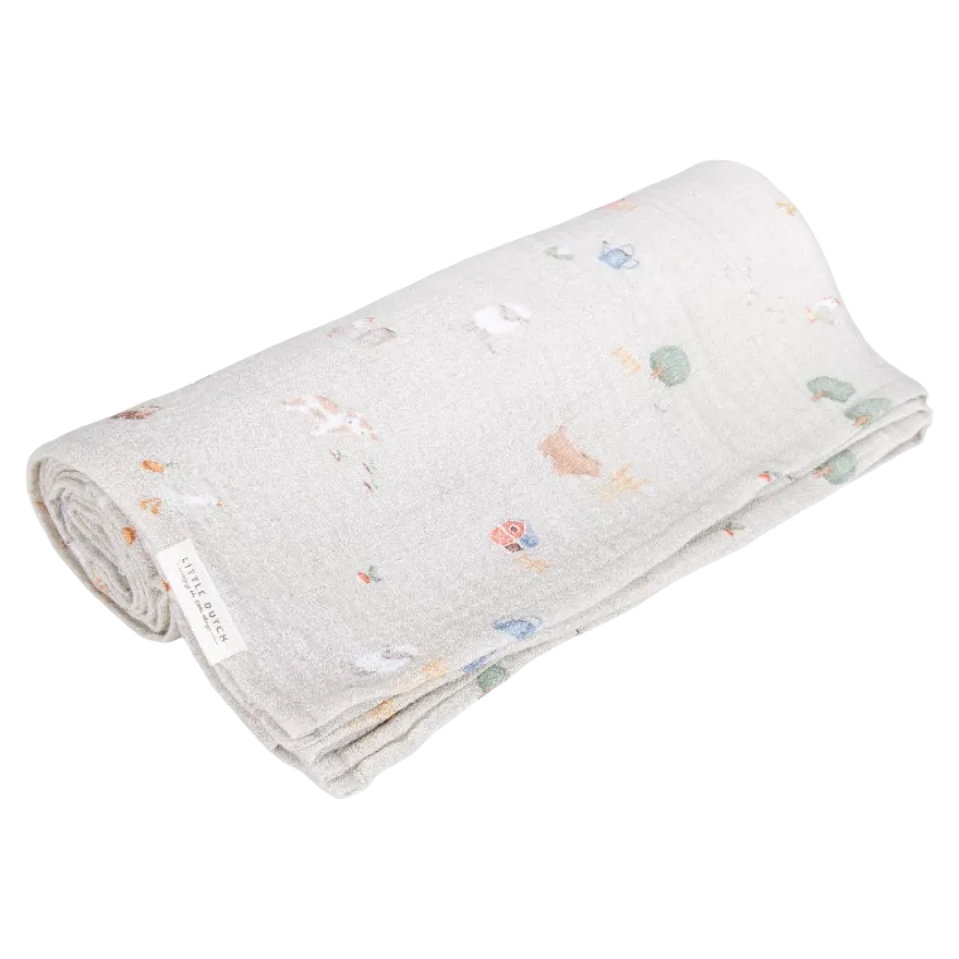 Little Dutch - Svøb 120x120 muslin - Little Farm