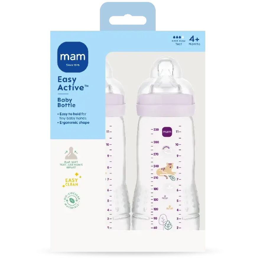 MAM Easy Active Baby Bottle 330ml 2p Pink