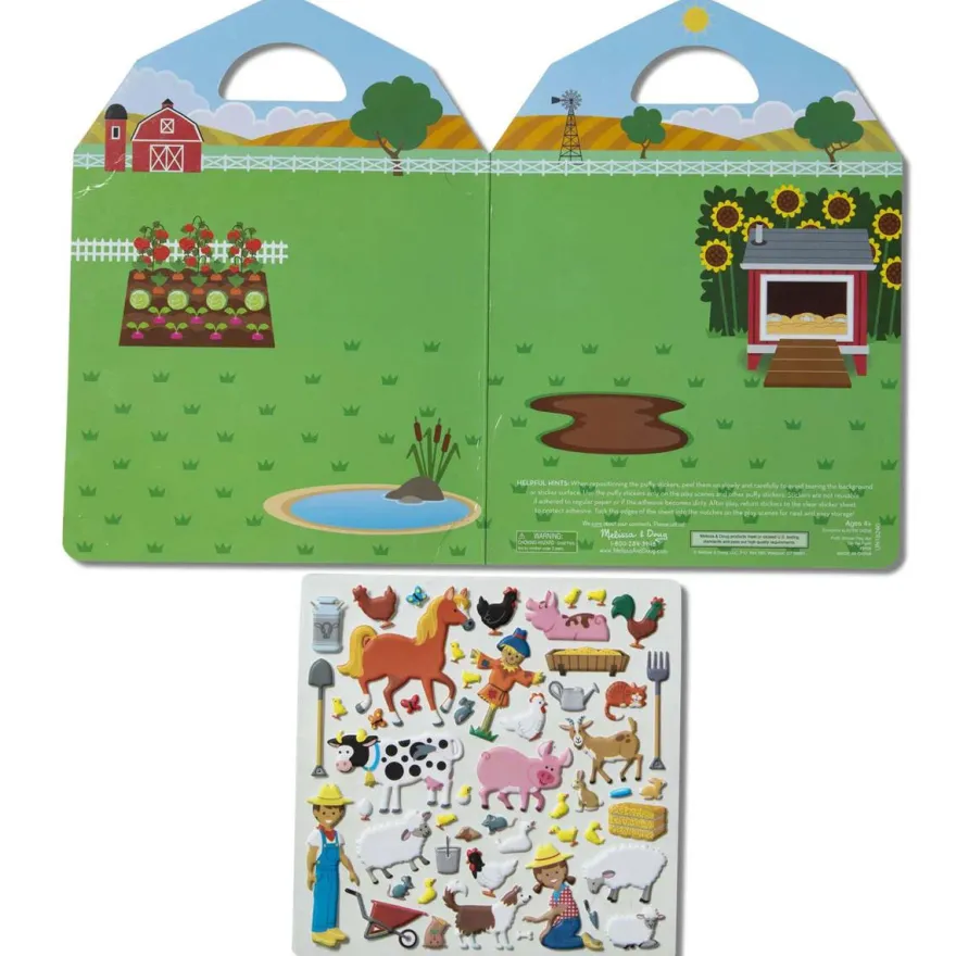 Melissa & Doug Klistermærkesæt, Genanvendelige - Bondegård