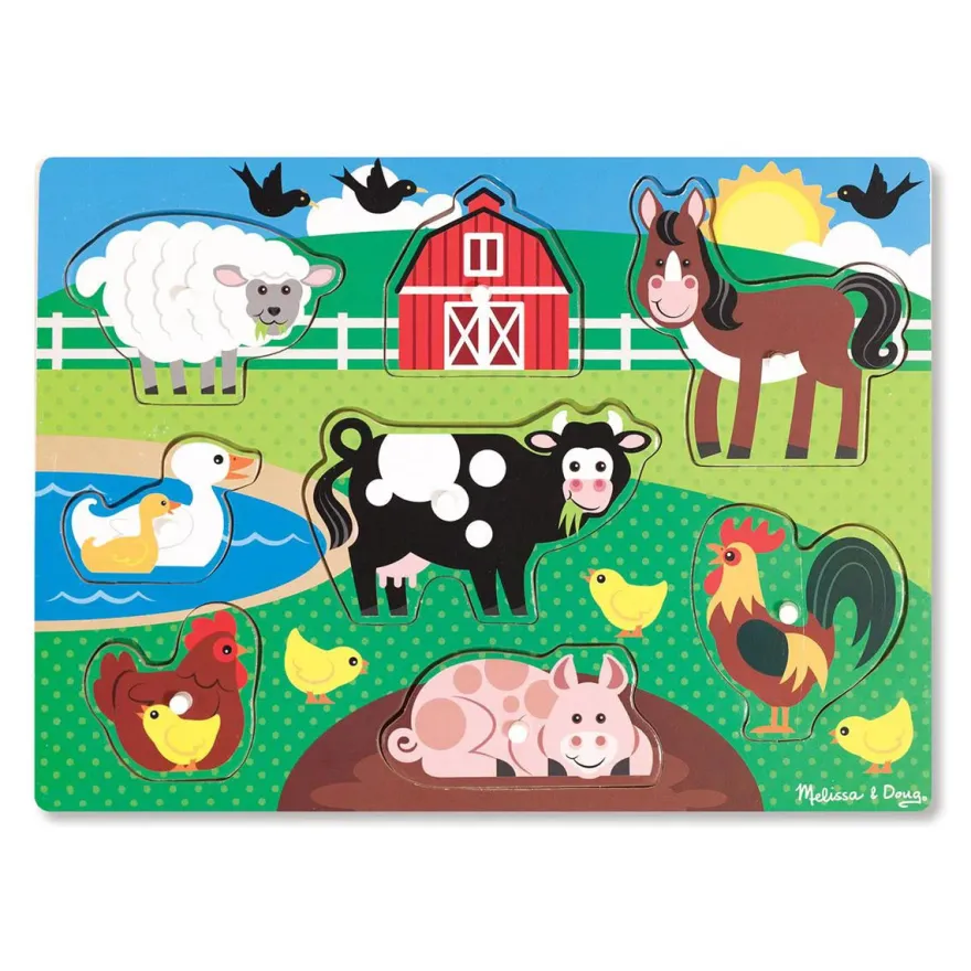 Melissa & Doug Knoppuslespil - Bondegårdsdyr