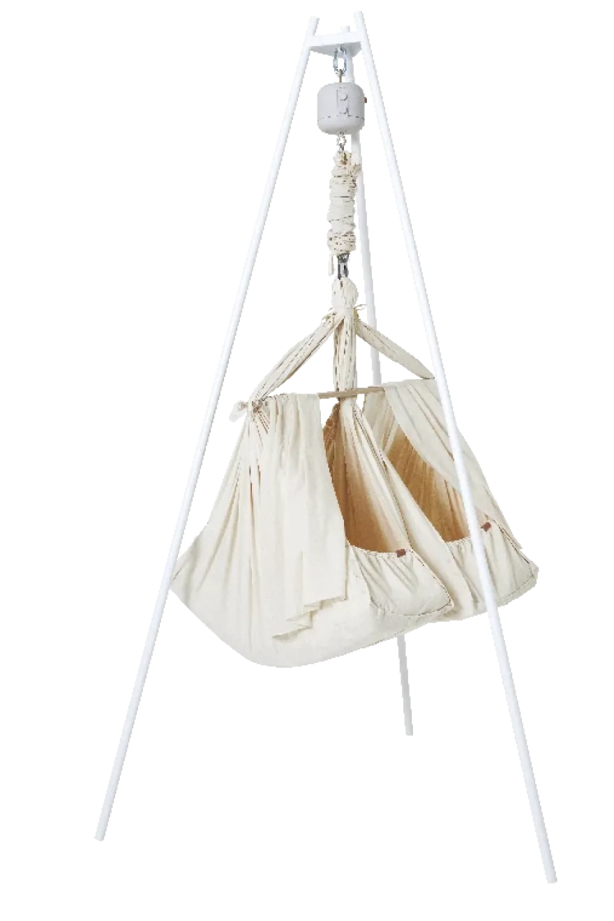 Membantu Premium tvillinge slyngevugge økologisk bomuld - beige