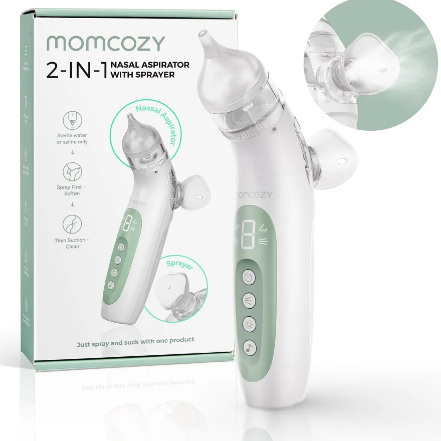 Momcozy BreezyClear™ 2-i-1 elektrisk næsesuger med spray og sug