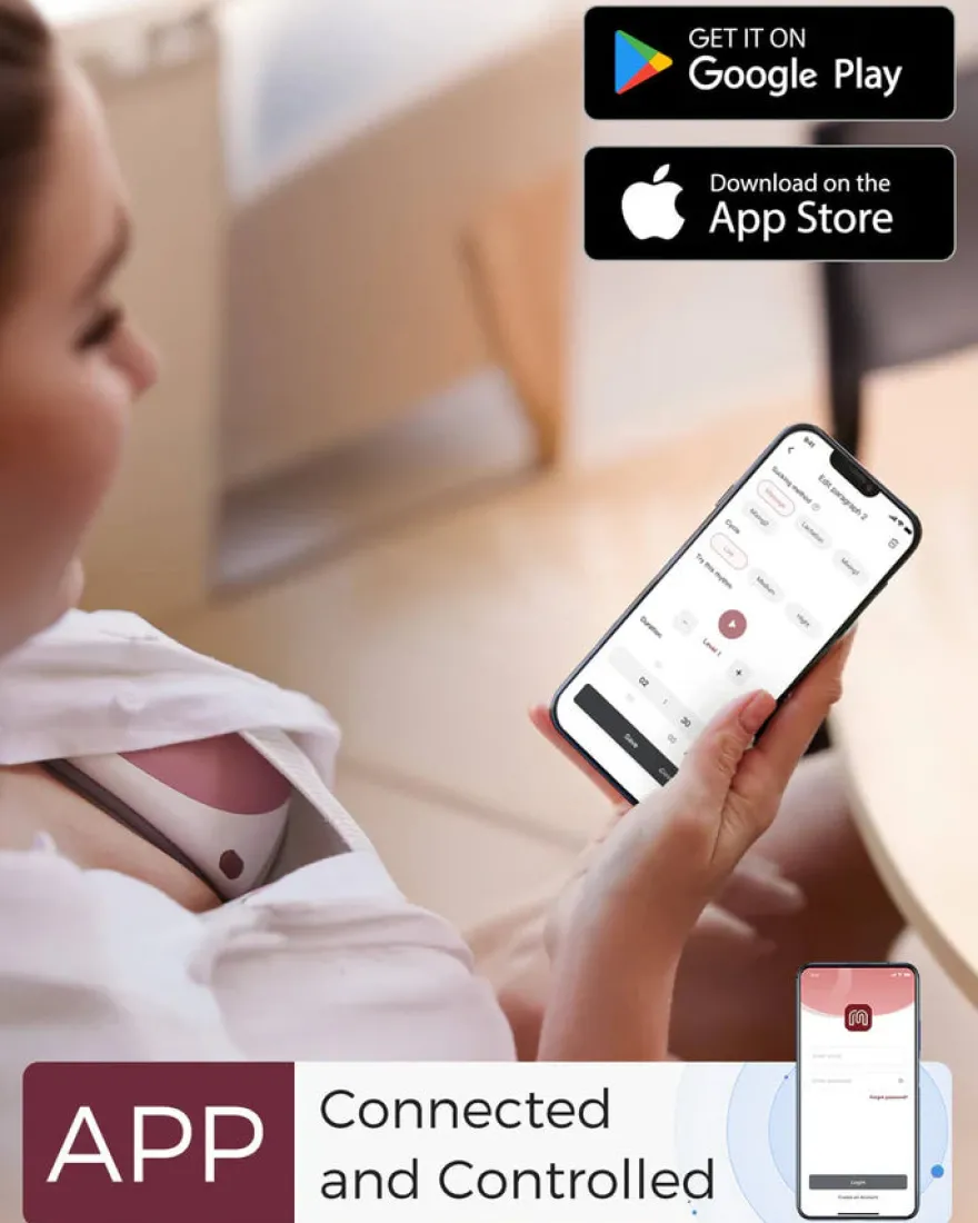 Momcozy M9 dobbelt bærbar brystpumpe – rød