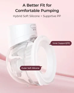 Momcozy S12 Pro dobbelt bærbar brystpumpe – hvid