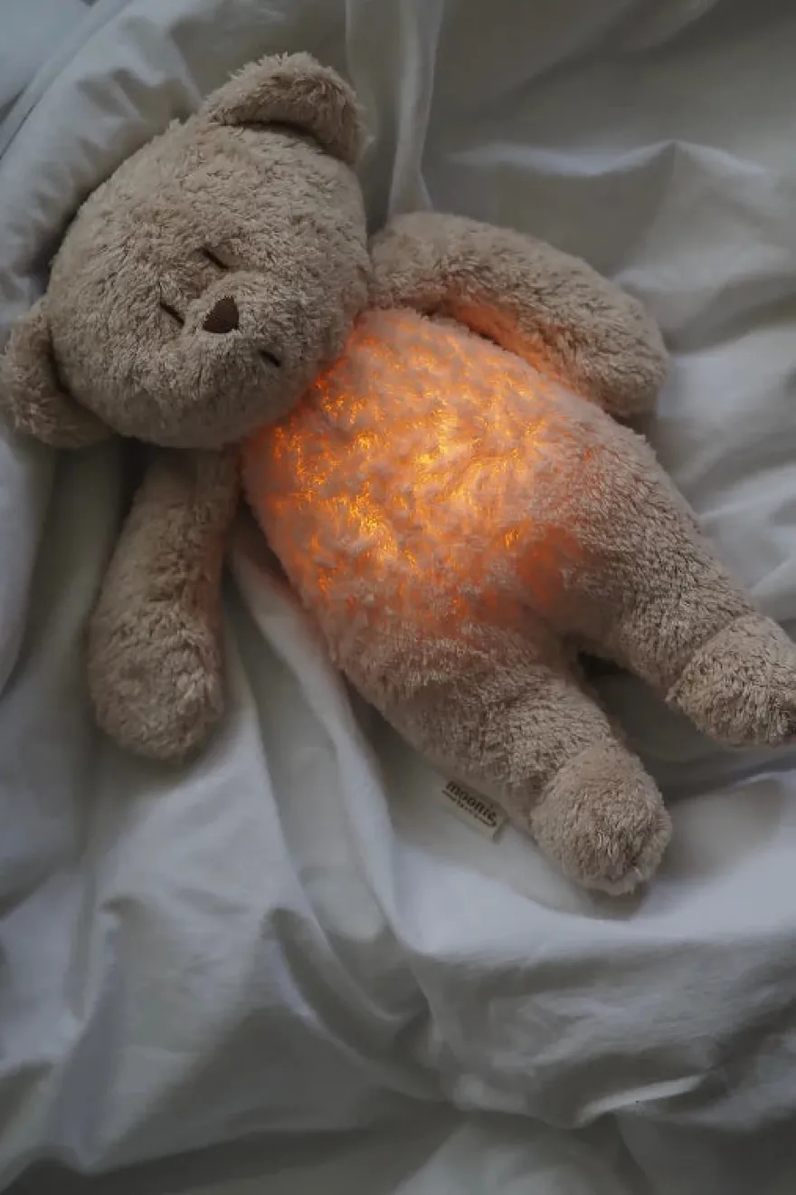 Moonie økologisk brummende bjørn m. Lampe - cappuccino natur
