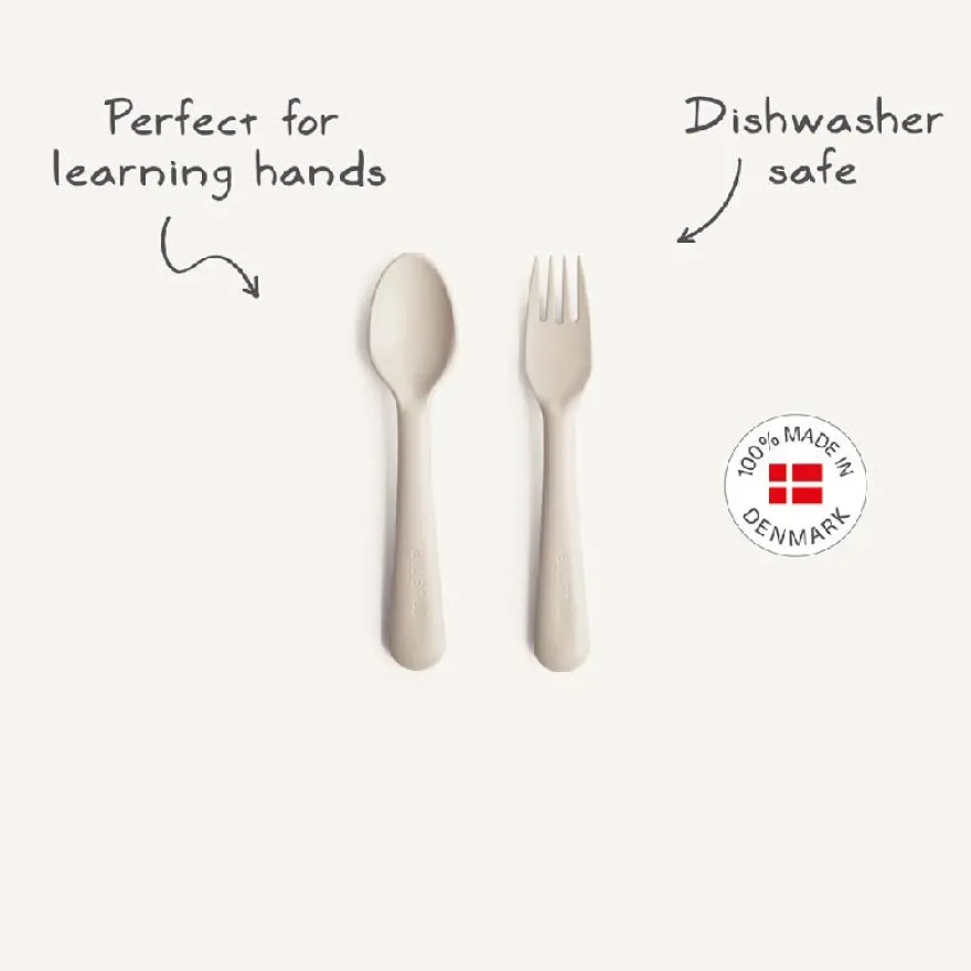 Mushie Fork & spoon - powder blue