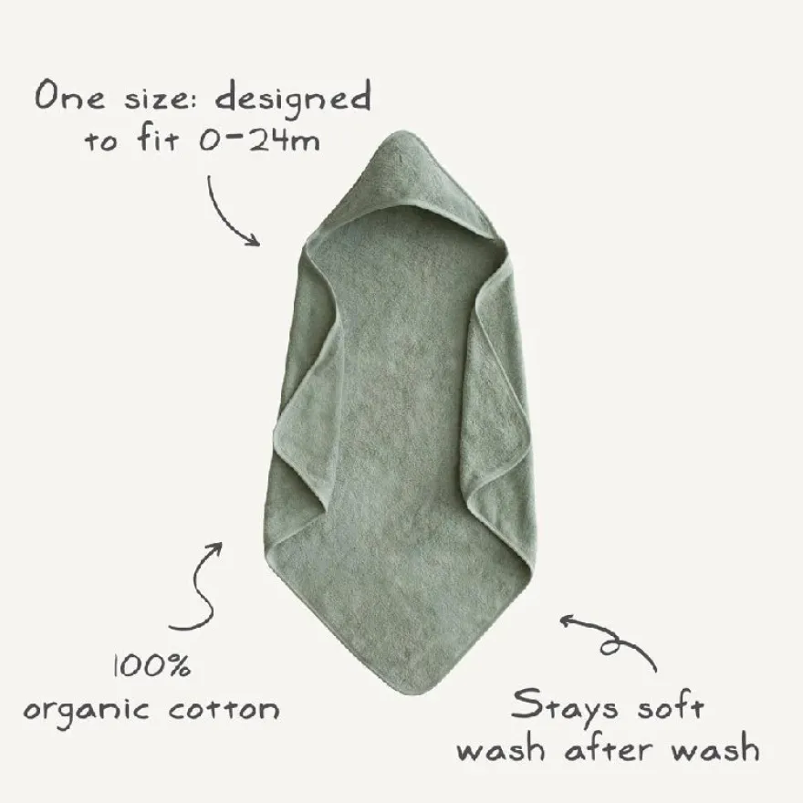 Mushie Hooded Towel Fog