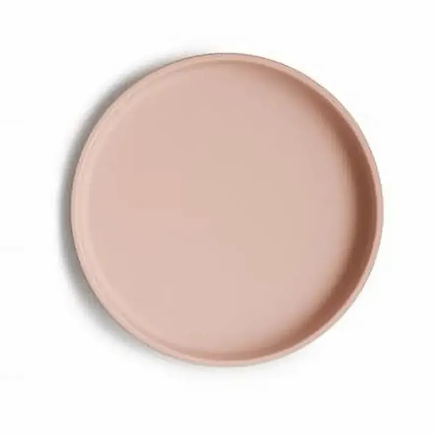 Mushie Klassisk Skridsikker Silikone Tallerken Blush