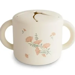 Mushie Snack Kop Pink Flowers