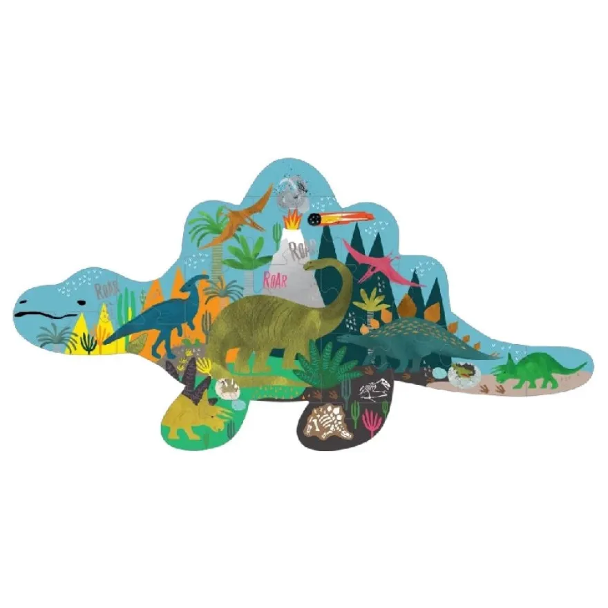 Puslespil m. formet motiv & æske 20 brikker - Dino