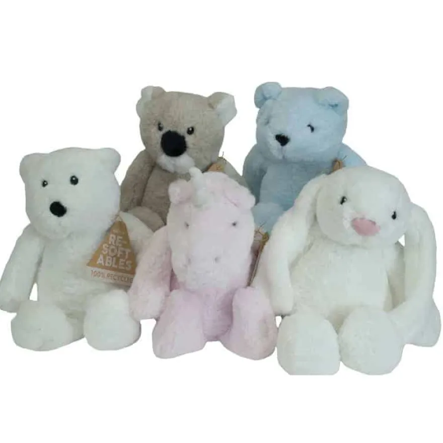 Resoftables Bamse - hvid 25 cm