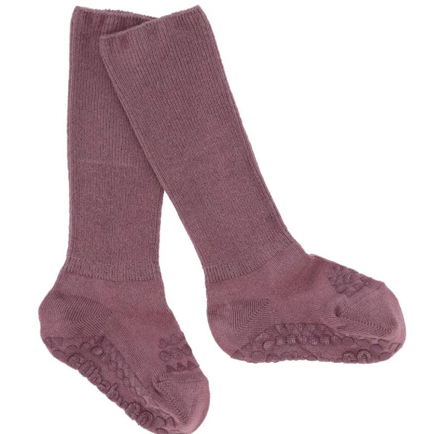 Skridsikre Strømper Bambus - Misty Plum