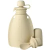 Smoothie flaske m/ske og beskyttelseskappe - Beige