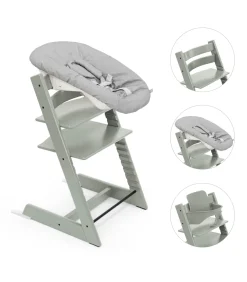 Stokke Tripp Trapp Bundle - Højstol, Babyset og Newborn - Glacier Green
