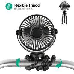 Titaniumbaby Ventilator t/klap- & barnevogn genopladelig - sort
